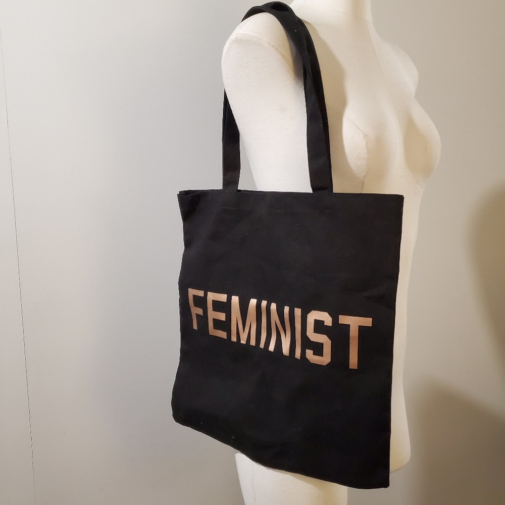 Feminist black tote